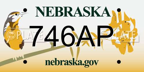746AP Nebraska License Plate