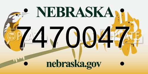7470047 Nebraska License Plate
