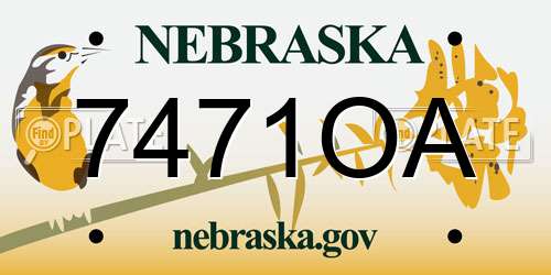 7471OA Nebraska License Plate