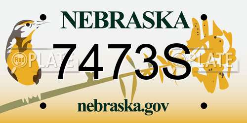 7473S Nebraska License Plate