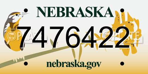 7476422 Nebraska License Plate