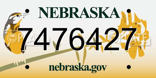 7476427 Nebraska License Plate