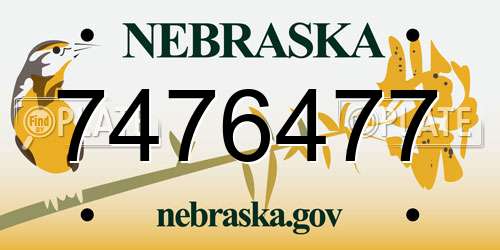 7476477 Nebraska License Plate
