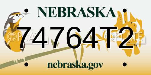 74764T2 Nebraska License Plate