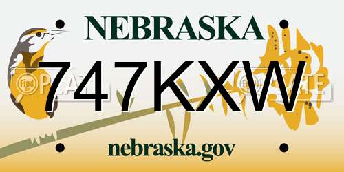 747KXW Nebraska License Plate