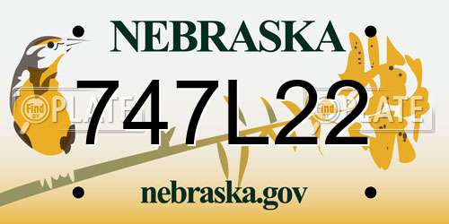 747L22 Nebraska License Plate