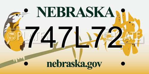 747L72 Nebraska License Plate