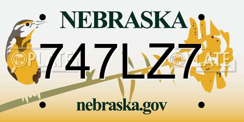 747LZ7 Nebraska License Plate