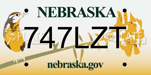 747LZT Nebraska License Plate