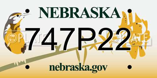 747P22 Nebraska License Plate