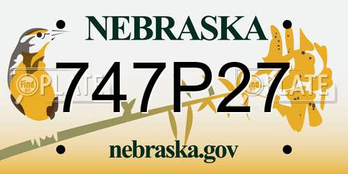 747P27 Nebraska License Plate