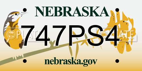 747PS4 Nebraska License Plate