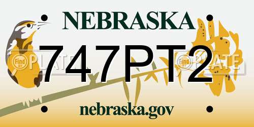 747PT2 Nebraska License Plate