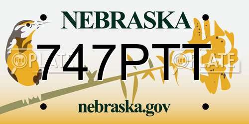747PTT Nebraska License Plate