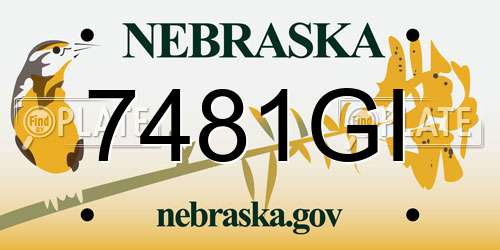 7481GI Nebraska License Plate