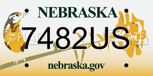 7482US Nebraska License Plate