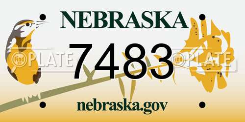7483 Nebraska License Plate