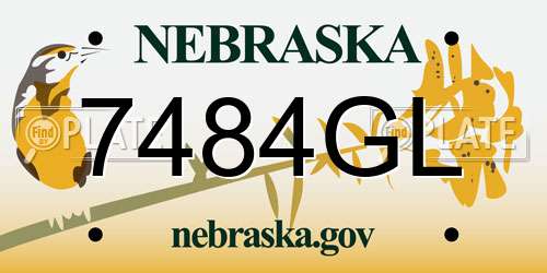 7484GL Nebraska License Plate