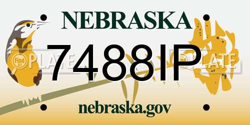 7488IP Nebraska License Plate