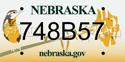 748B57 Nebraska License Plate