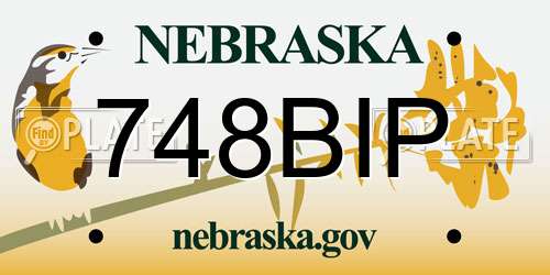 748BIP Nebraska License Plate
