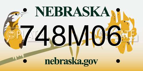 748M06 Nebraska License Plate