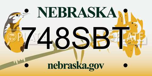 748SBT Nebraska License Plate