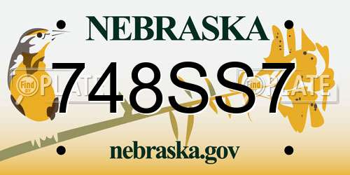 748SS7 Nebraska License Plate