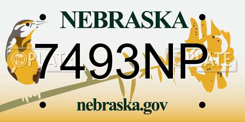 7493NP Nebraska License Plate