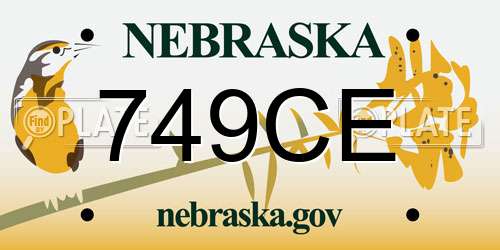 749CE Nebraska License Plate
