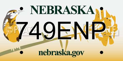 749ENP Nebraska License Plate
