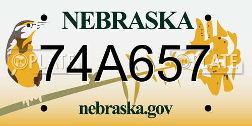 74A657 Nebraska License Plate