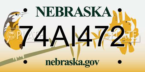 74AI472 Nebraska License Plate