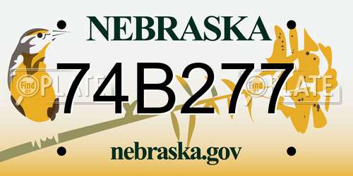 74B277 Nebraska License Plate