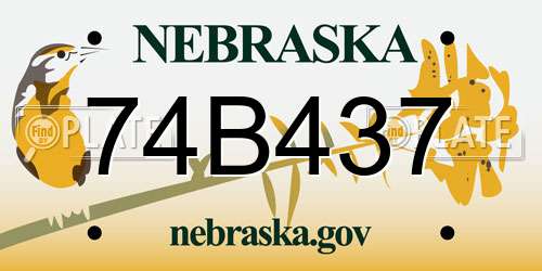 74B437 Nebraska License Plate