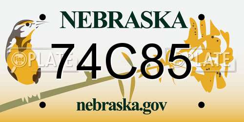 74C85 Nebraska License Plate
