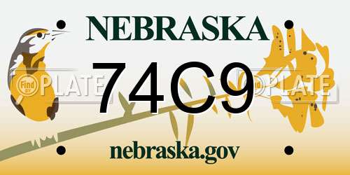 74C9 Nebraska License Plate