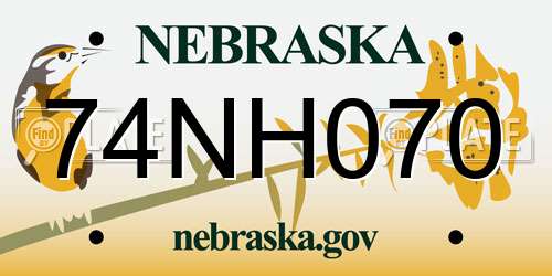 74NH070 Nebraska License Plate