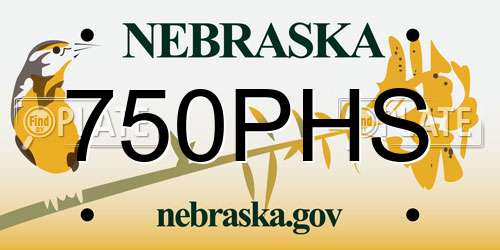 750PHS Nebraska License Plate