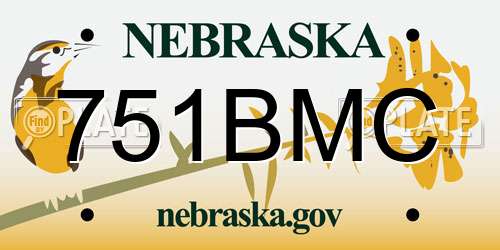 751BMC Nebraska License Plate