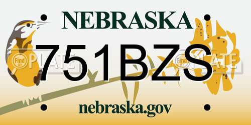 751BZS Nebraska License Plate