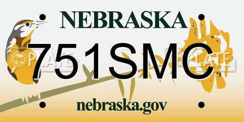 751SMC Nebraska License Plate