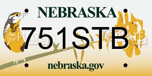 751STB Nebraska License Plate
