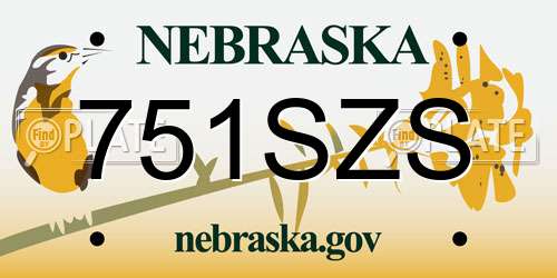 751SZS Nebraska License Plate