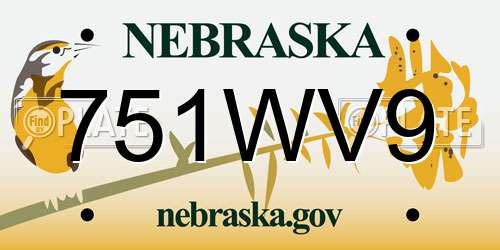751WV9 Nebraska License Plate