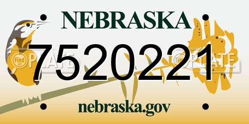 7520221 Nebraska License Plate