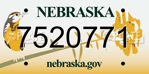 7520771 Nebraska License Plate