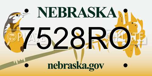 7528RO Nebraska License Plate