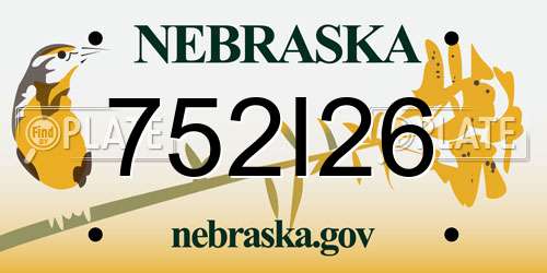 752I26 Nebraska License Plate