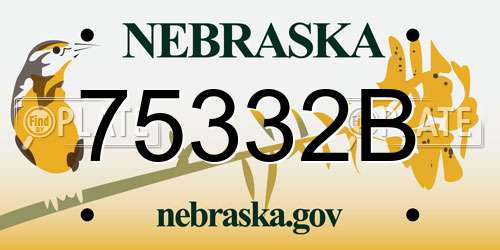 75332B Nebraska License Plate